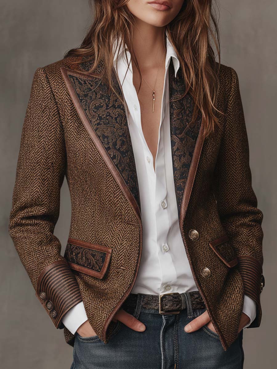 STRUCTURED PRINTED BLAZER FOR WOMEN