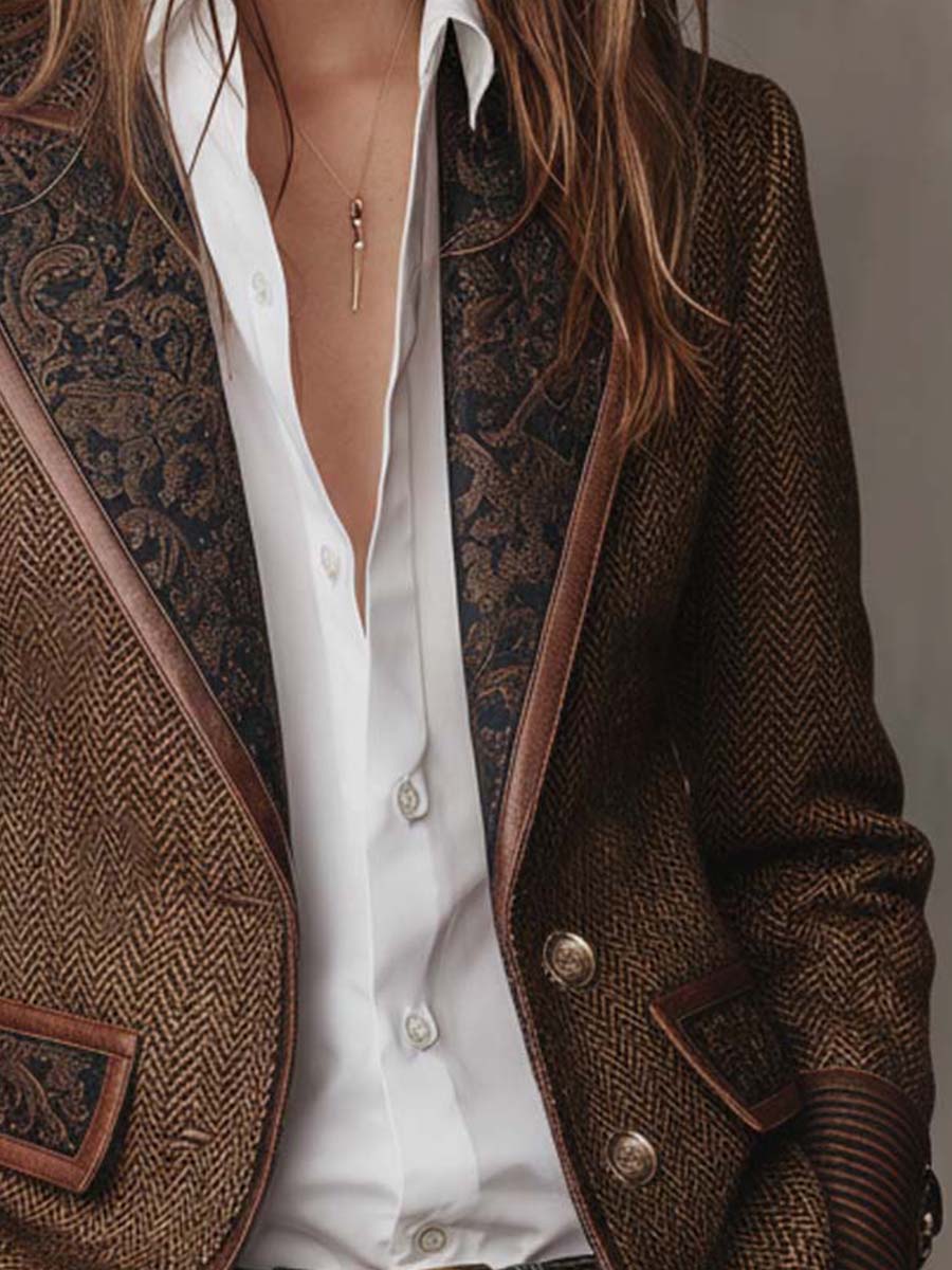 STRUCTURED PRINTED BLAZER FOR WOMEN