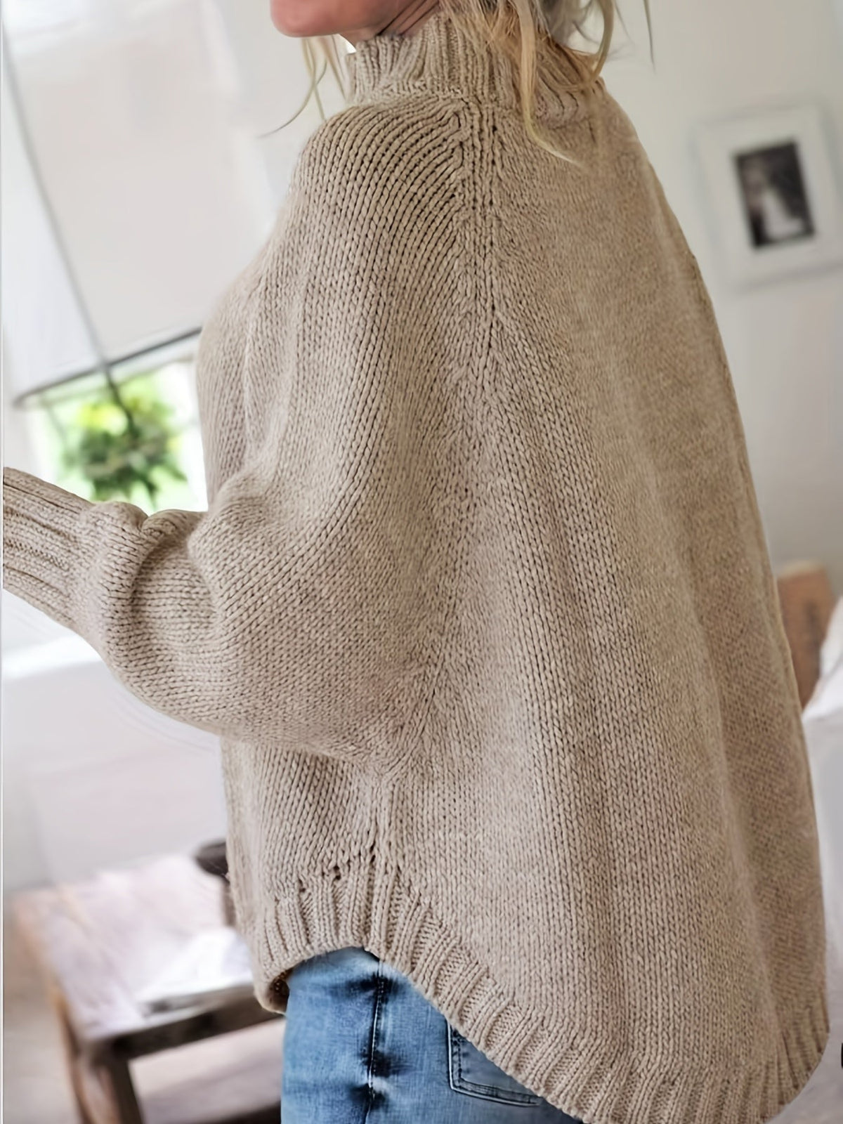 RELAXED RIBBED FLARED SWEATER FOR WOMEN