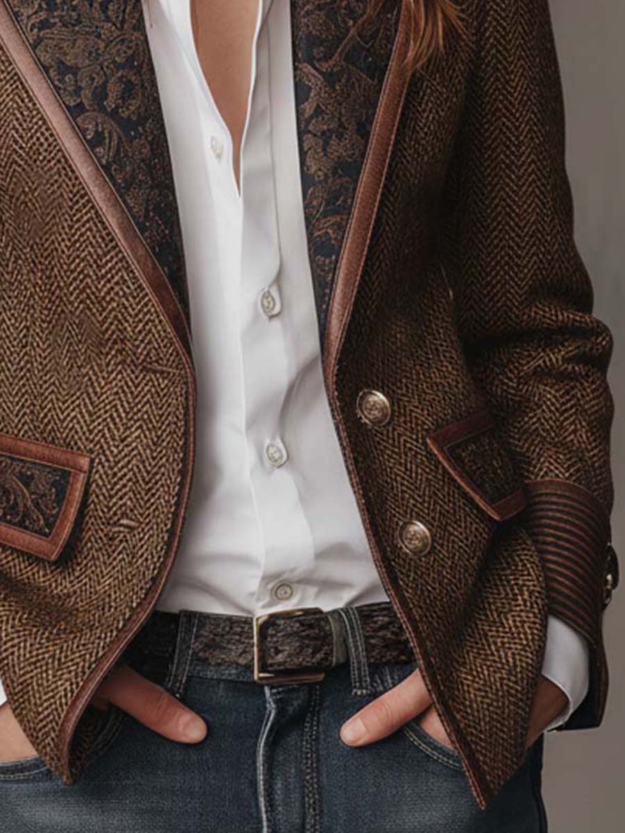 STRUCTURED PRINTED BLAZER FOR WOMEN