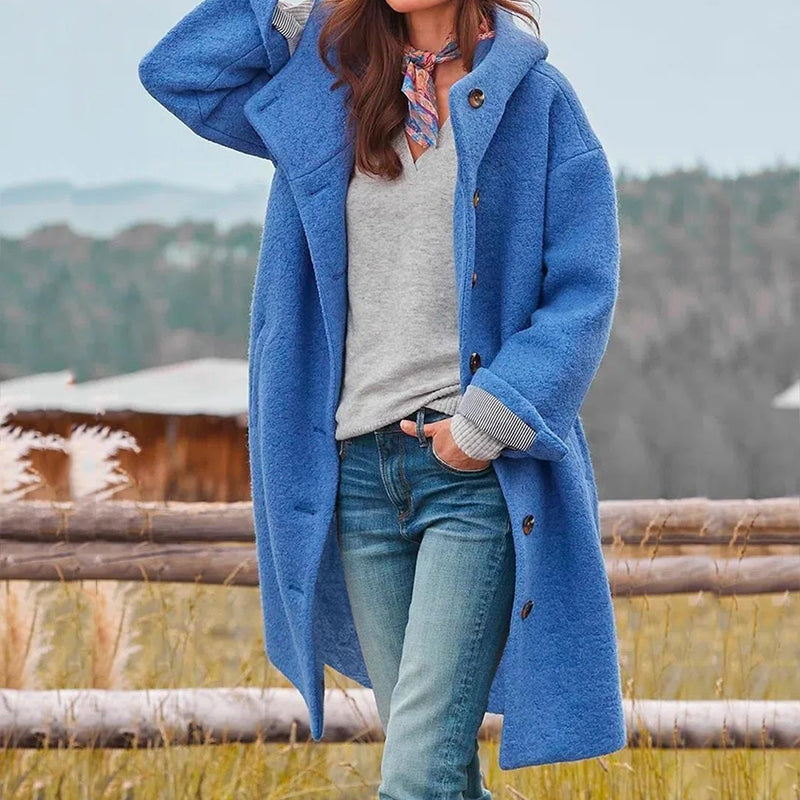 RELAXED HOODED COAT FOR WOMEN