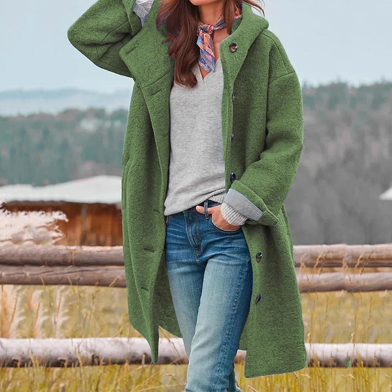 RELAXED HOODED COAT FOR WOMEN