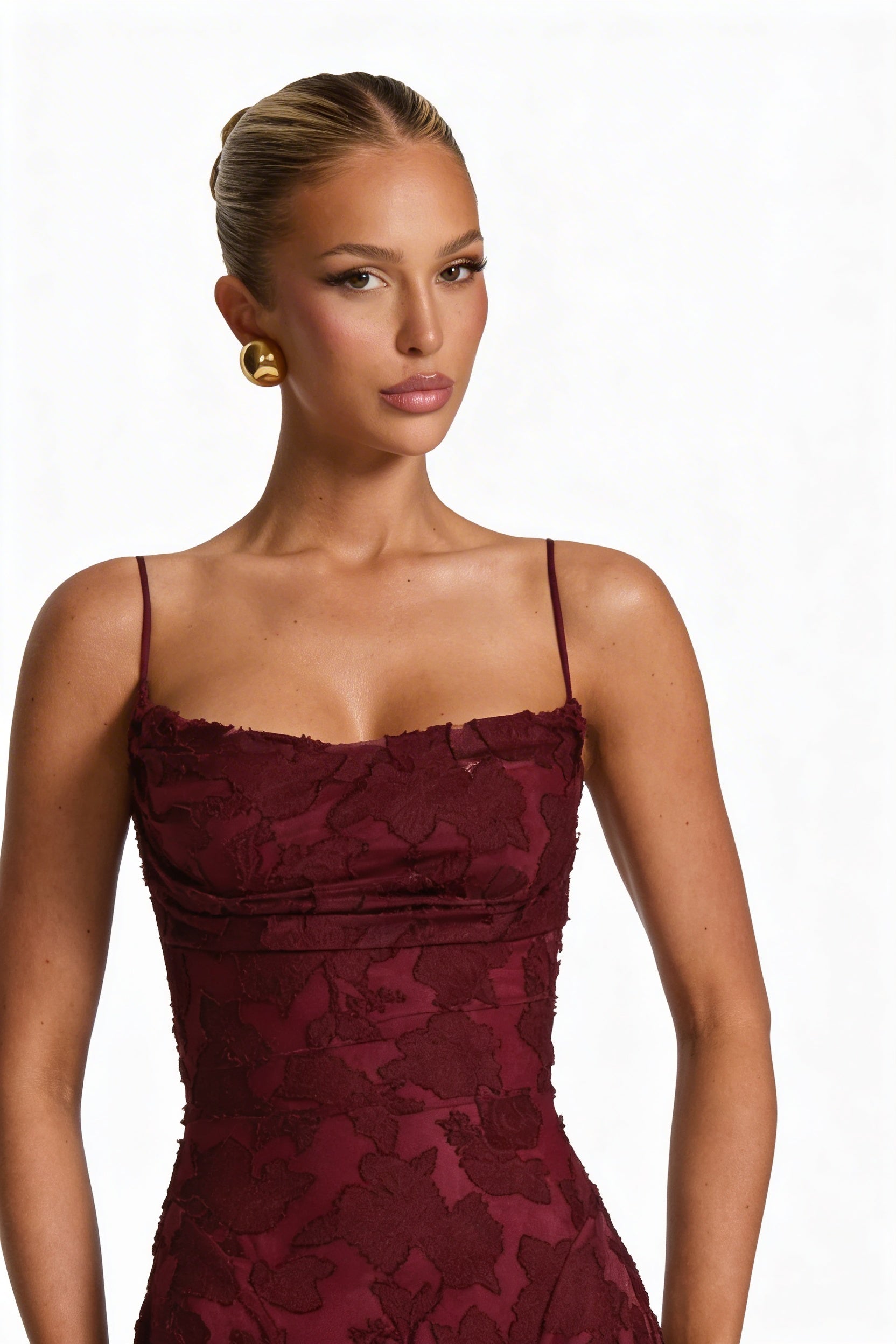 FLORAL COWL MAXI DRESS FOR WOMEN
