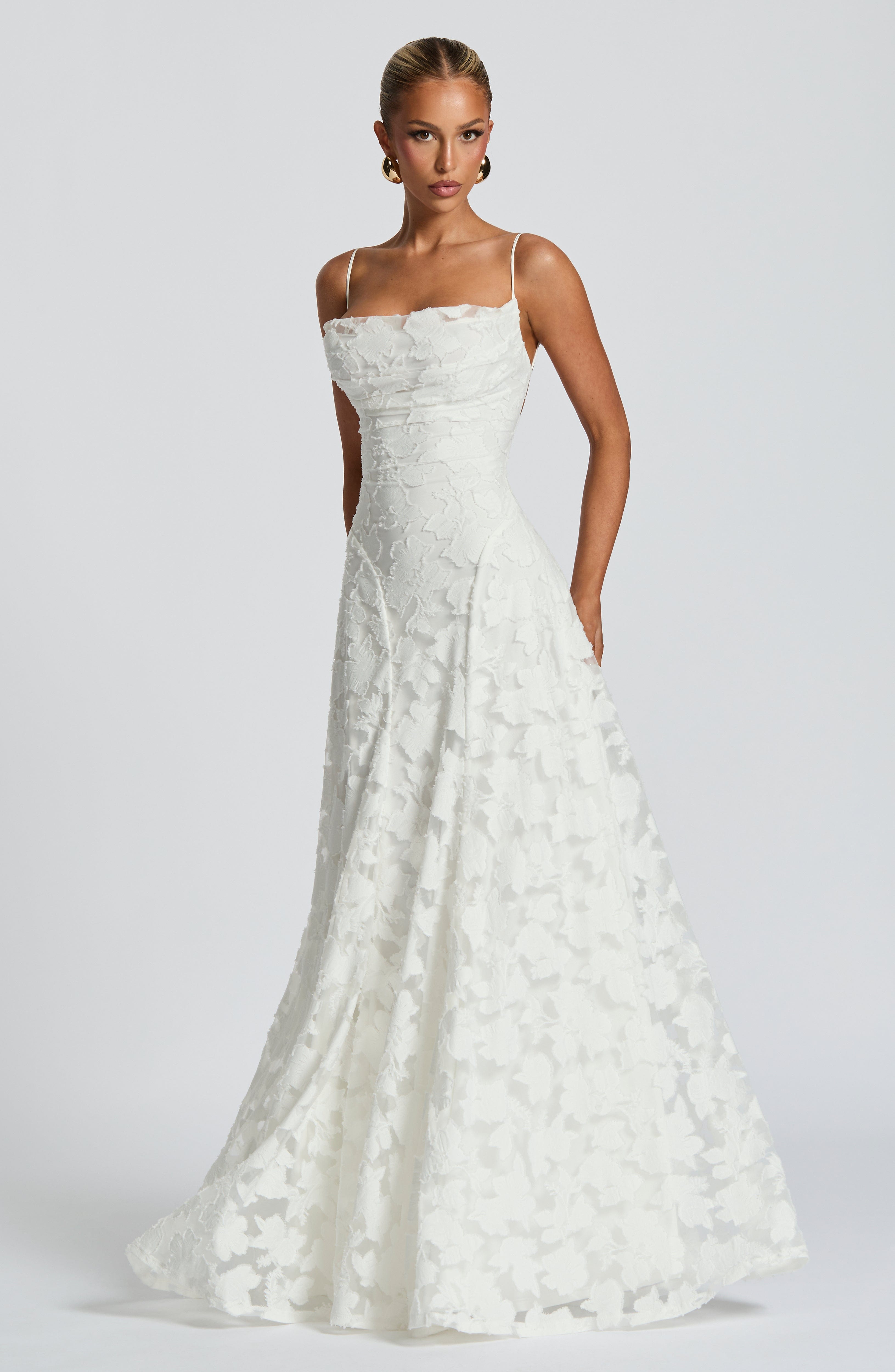 FLORAL COWL MAXI DRESS FOR WOMEN