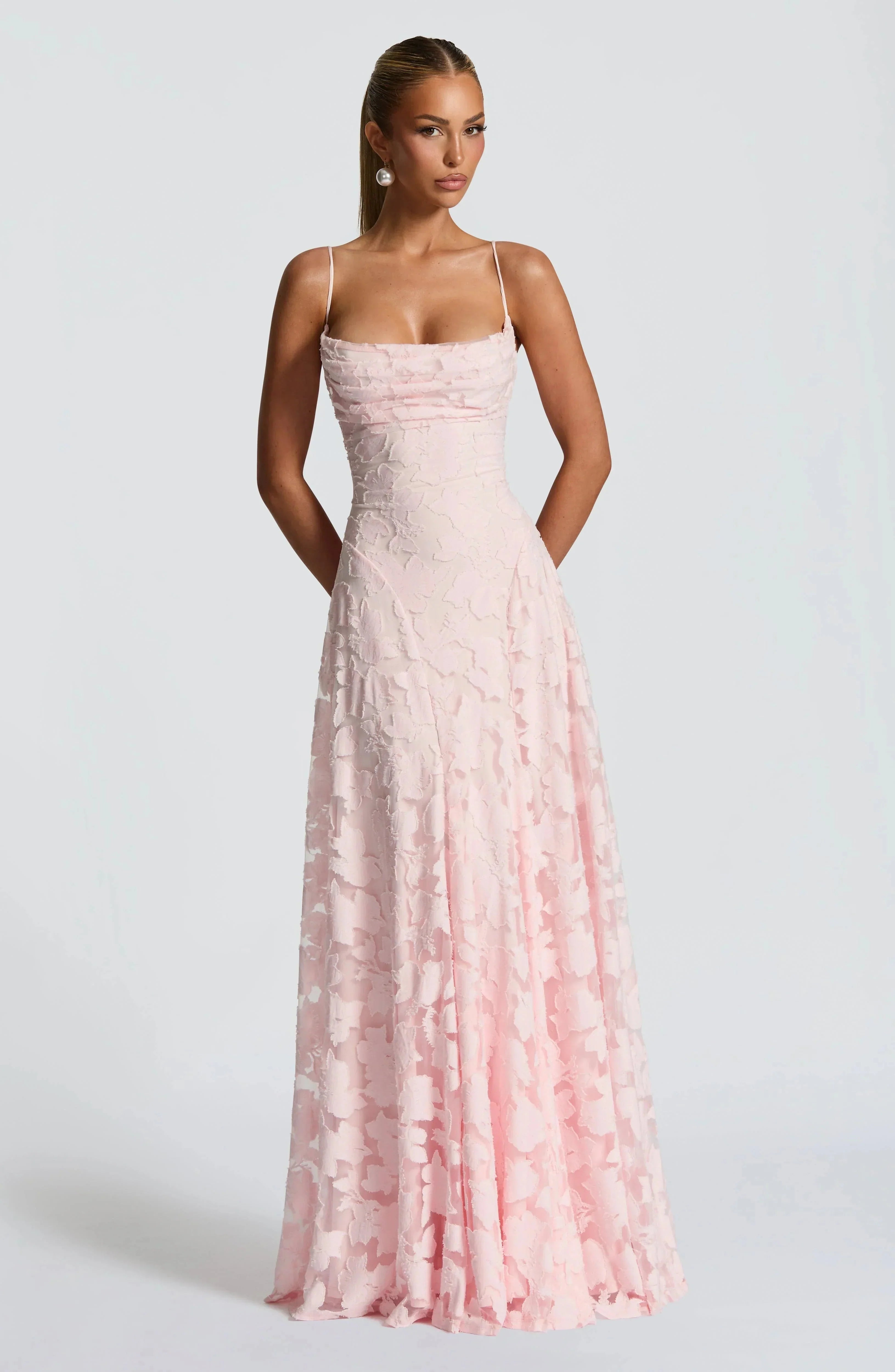 FLORAL COWL MAXI DRESS FOR WOMEN