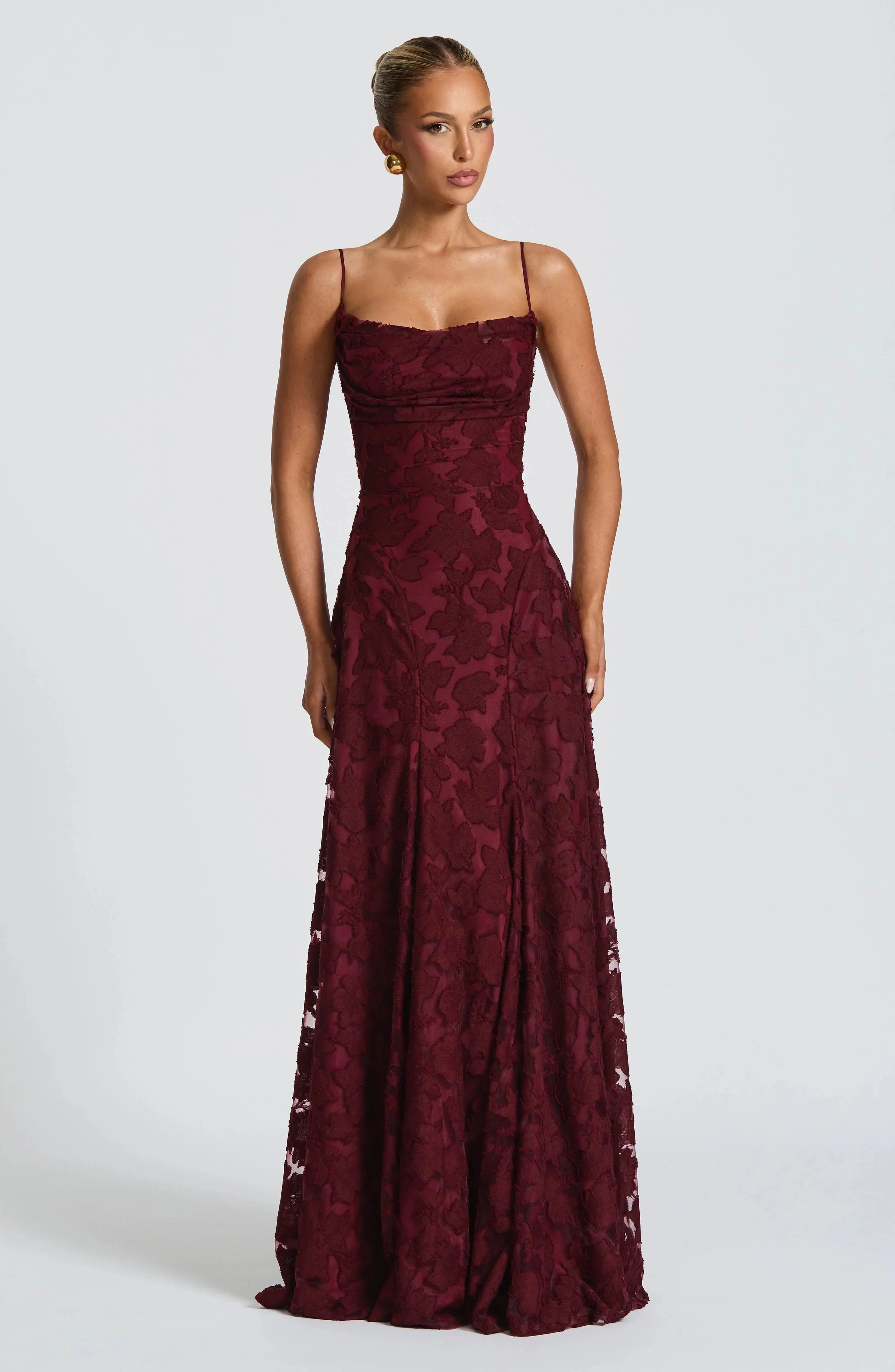 FLORAL COWL MAXI DRESS FOR WOMEN