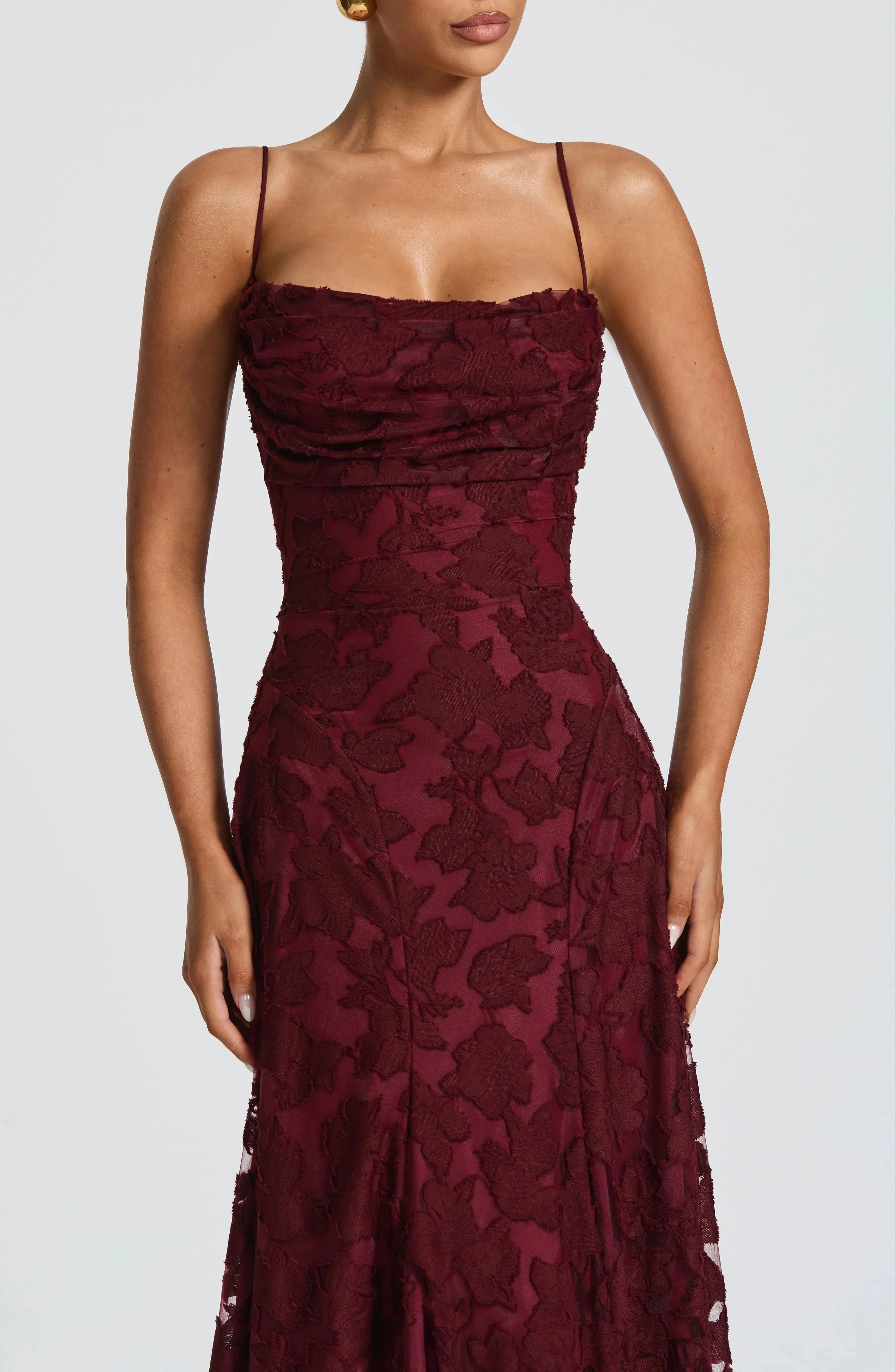 FLORAL COWL MAXI DRESS FOR WOMEN