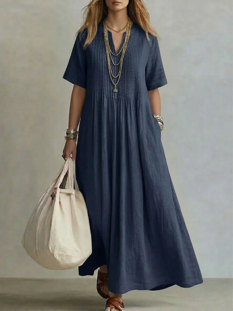 PLEATED MAXI DRESS FOR WOMEN