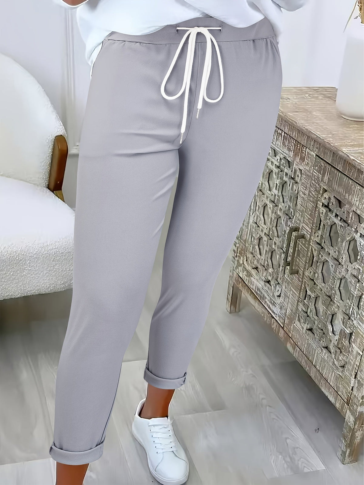 SLIM FIT DRAWSTRING PANTS FOR WOMEN