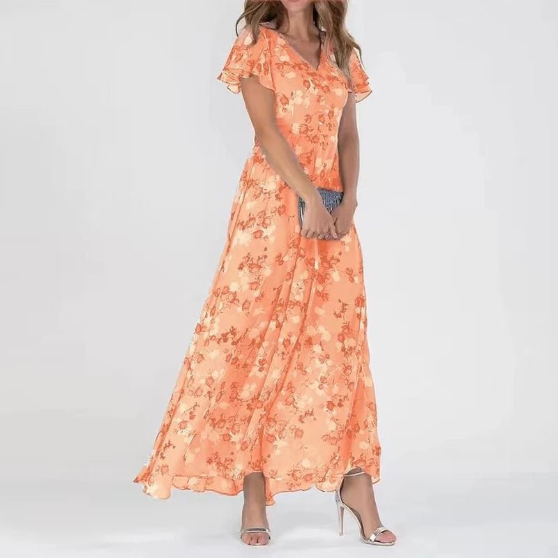 FLORAL WRAP DRESS FOR WOMEN