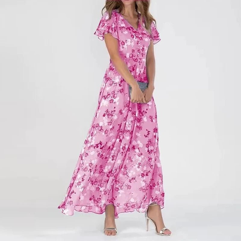 FLORAL WRAP DRESS FOR WOMEN