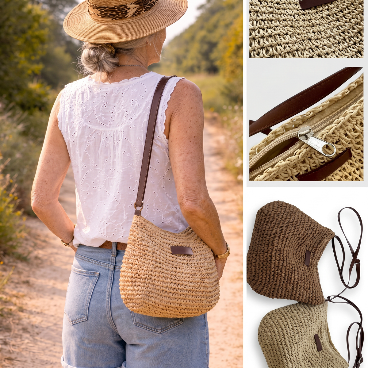 ADJUSTABLE SLIM CROSSBODY BAG FOR WOMEN