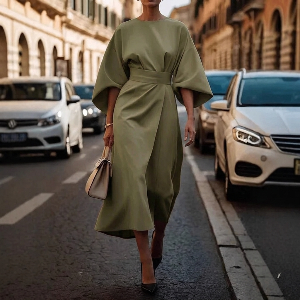 LOOSE BATWING WAIST DRESS FOR WOMEN