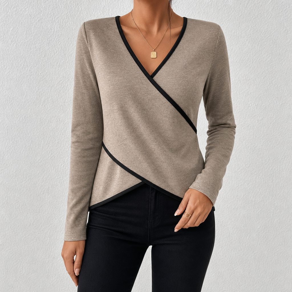 FITTED V-NECK SWEATER FOR WOMEN