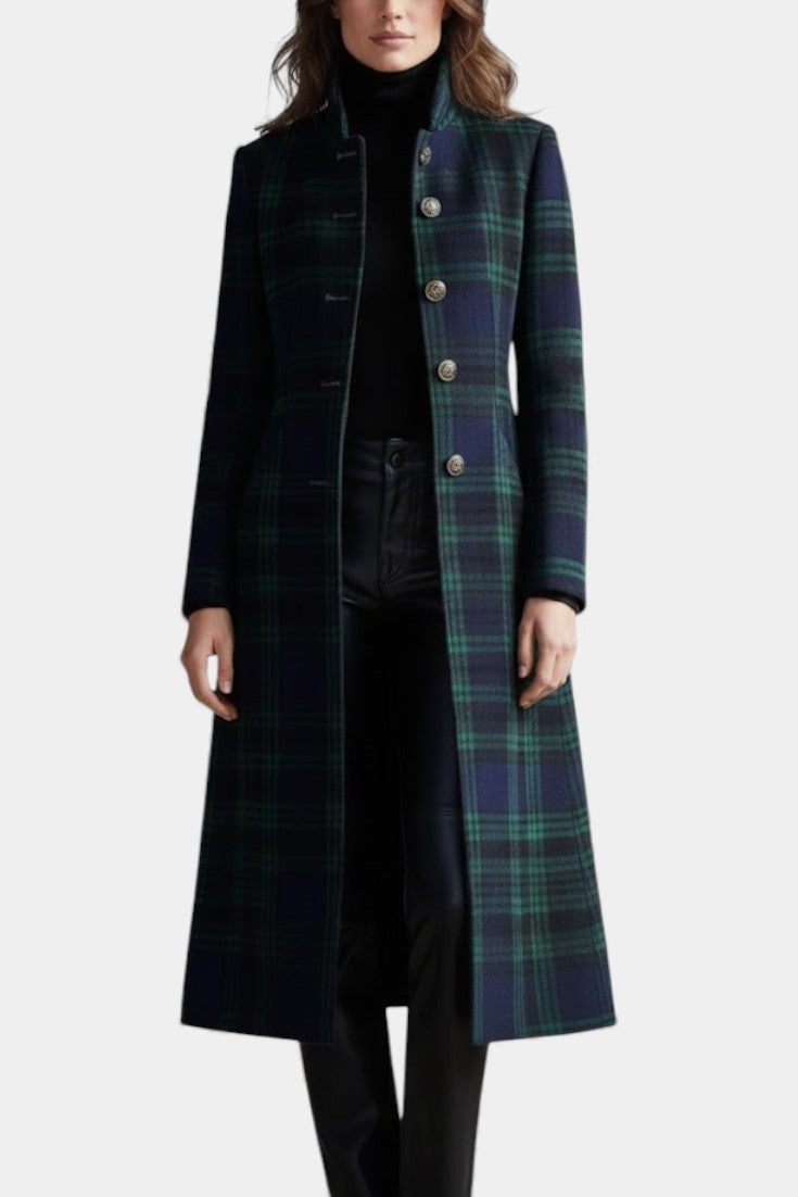 STRUCTURED CHECK COAT FOR WOMEN
