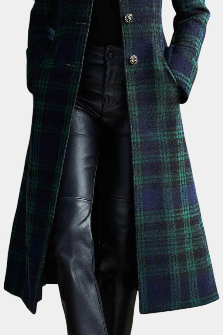 STRUCTURED CHECK COAT FOR WOMEN