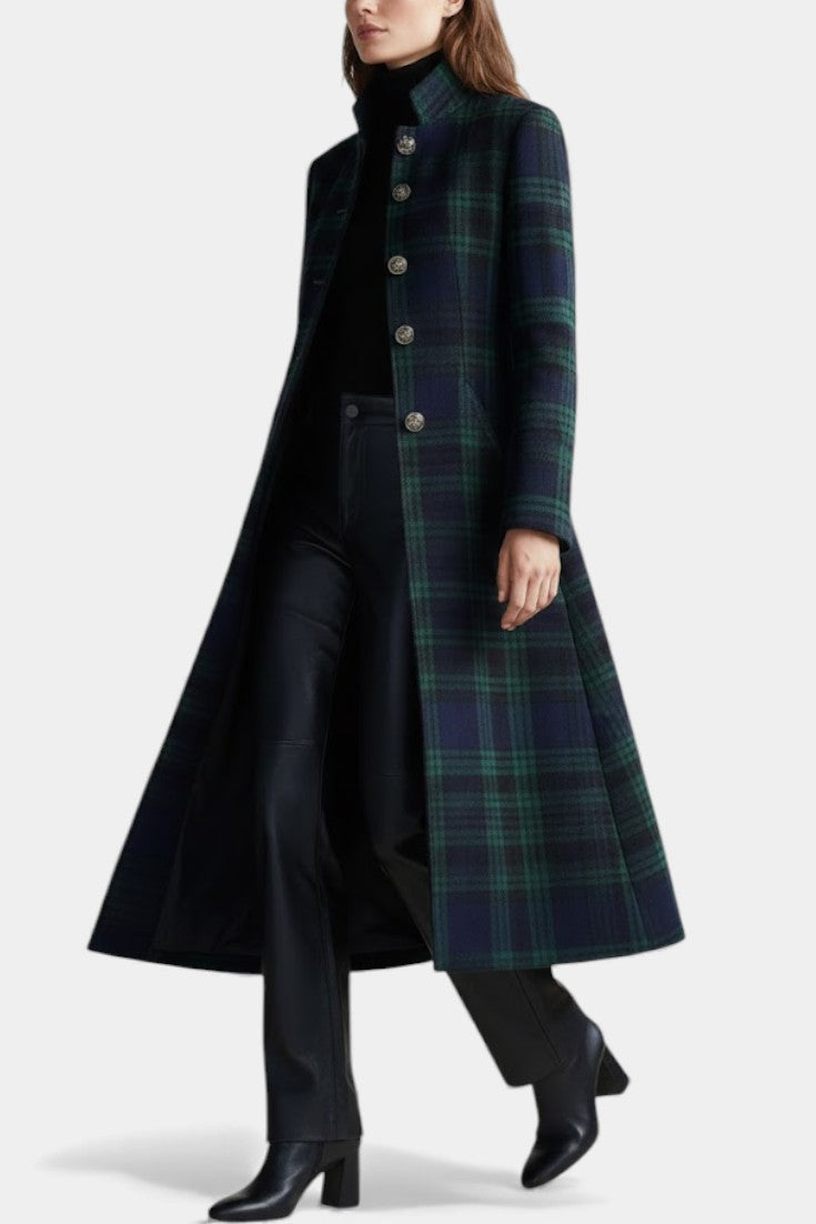 STRUCTURED CHECK COAT FOR WOMEN