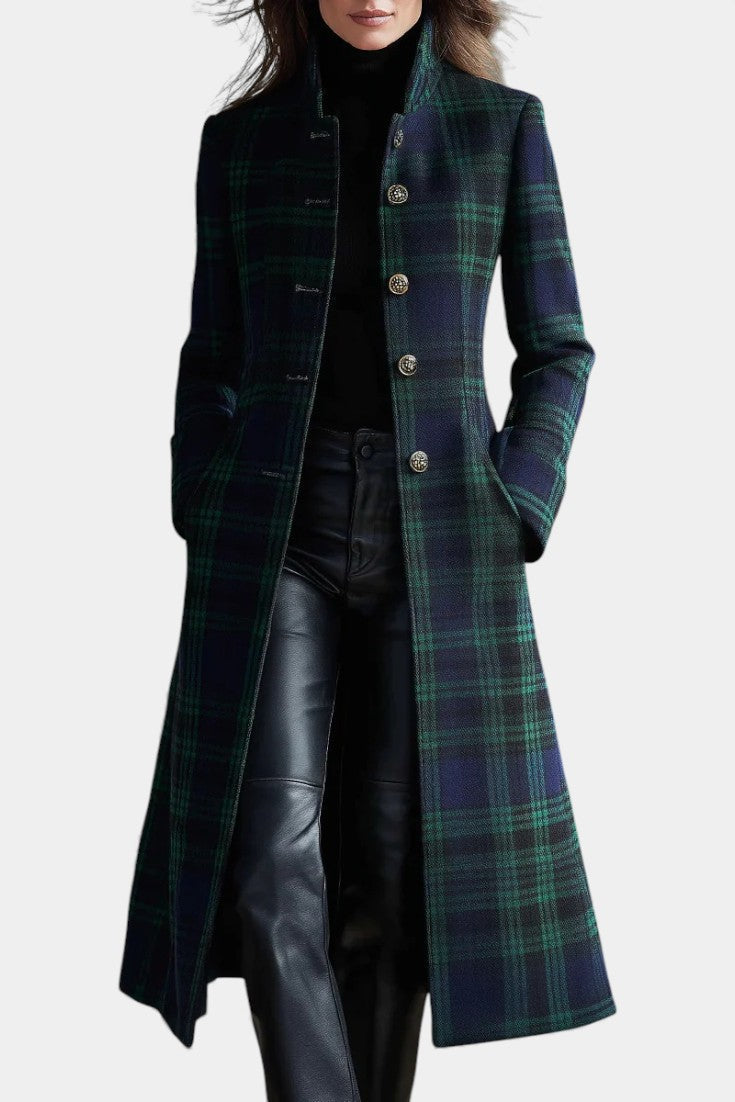 STRUCTURED CHECK COAT FOR WOMEN