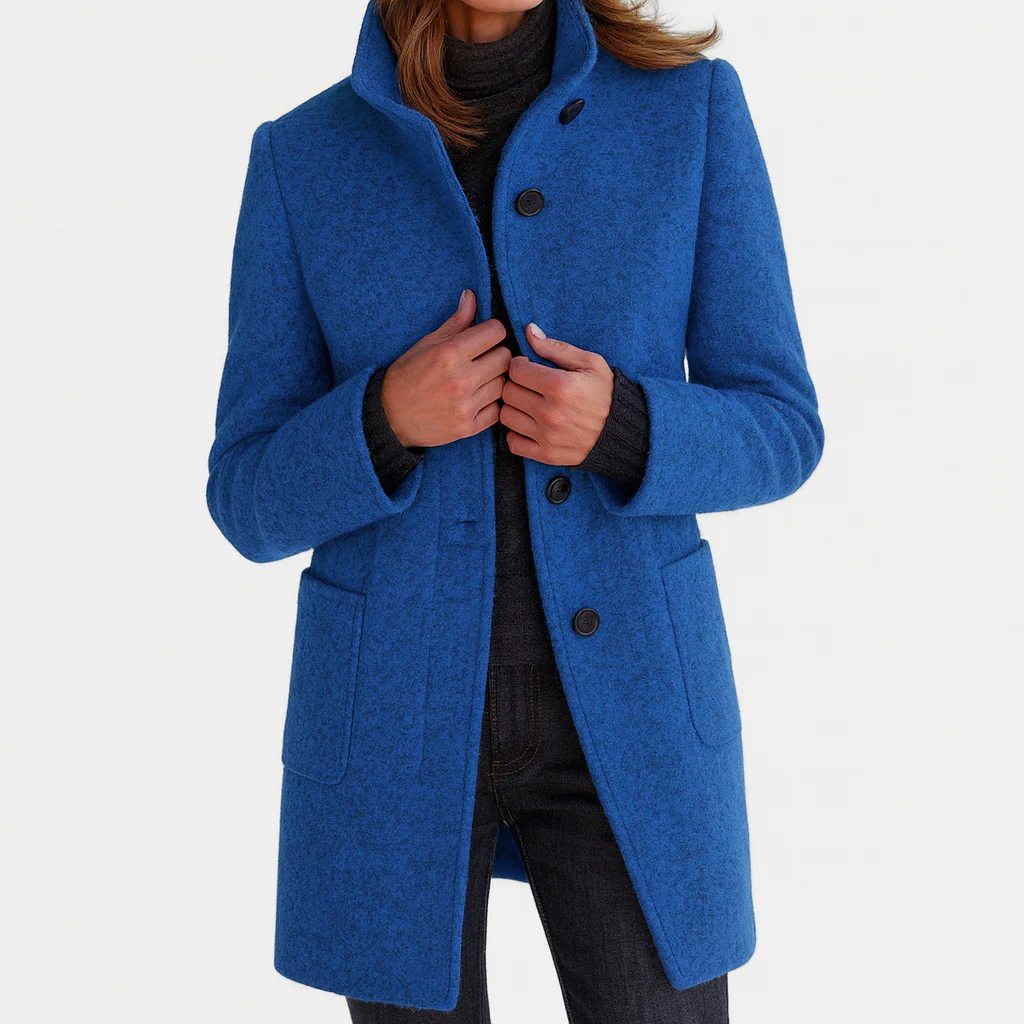 FITTED BUTTON COAT FOR WOMEN