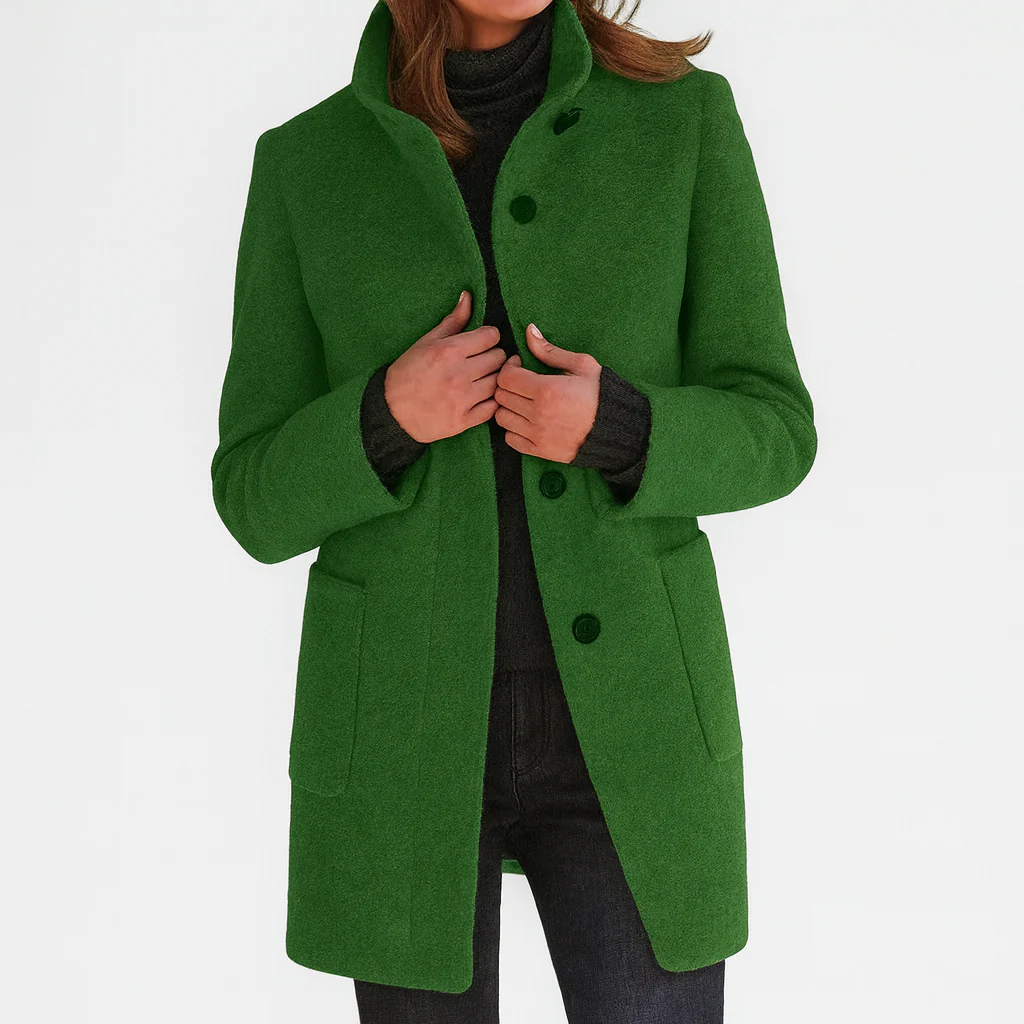 FITTED BUTTON COAT FOR WOMEN
