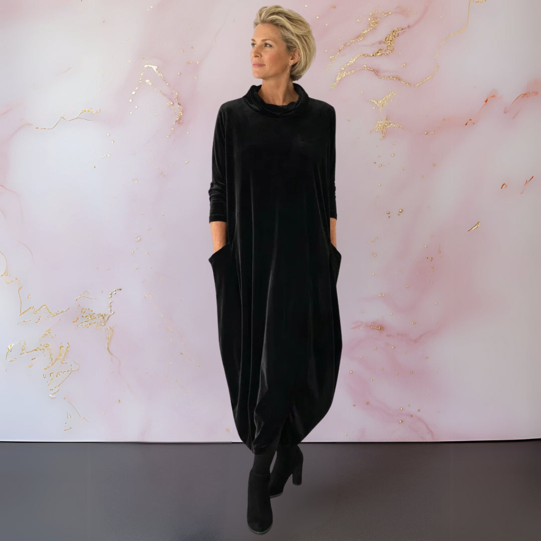 MAXI DRAPED DRESS FOR WOMEN