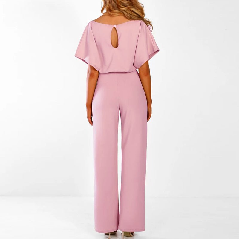 TIE-WAIST WIDE-LEG JUMPSUIT FOR WOMEN
