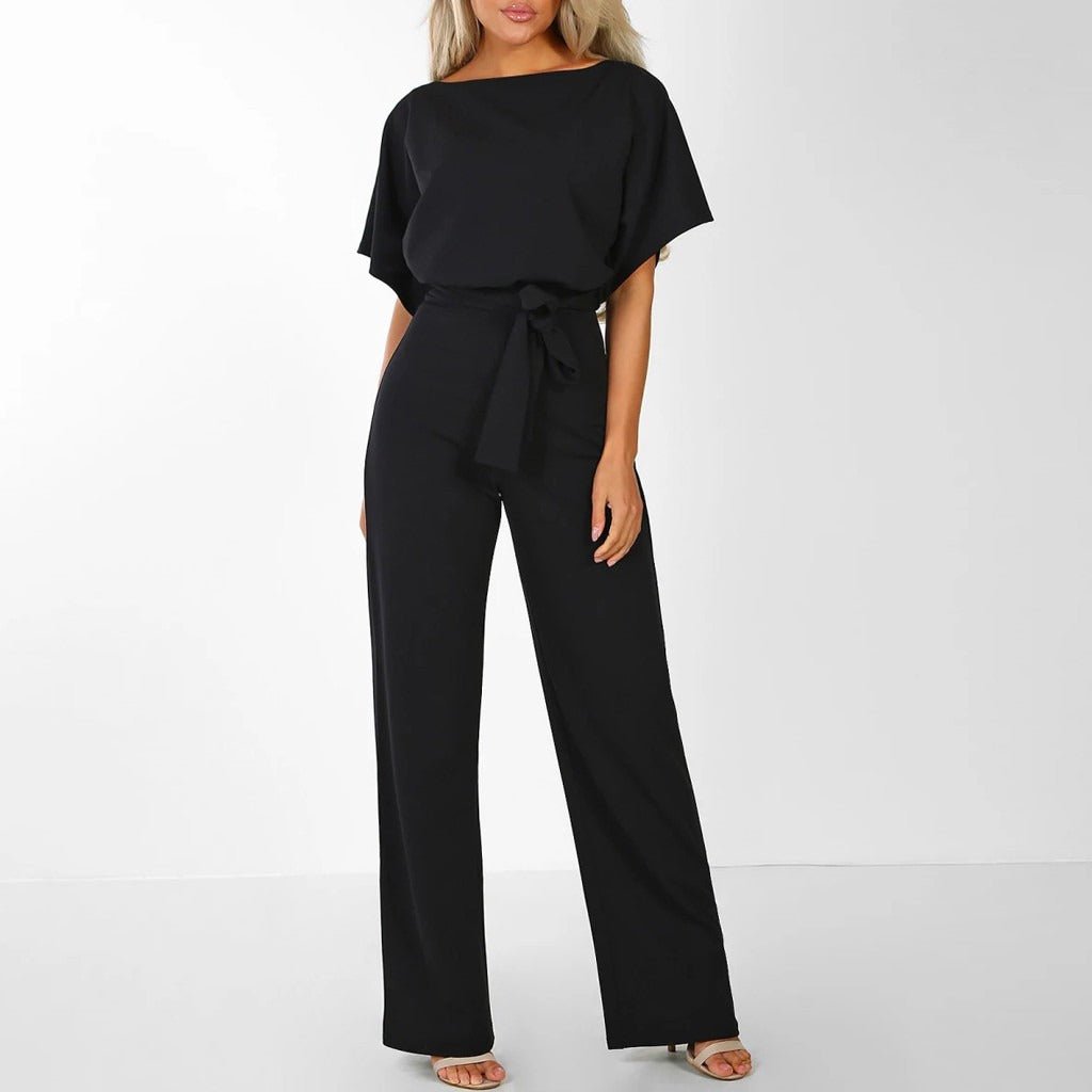 TIE-WAIST WIDE-LEG JUMPSUIT FOR WOMEN