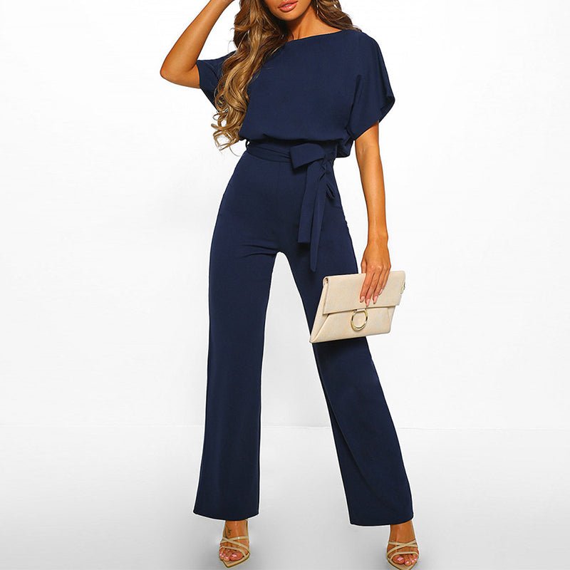 TIE-WAIST WIDE-LEG JUMPSUIT FOR WOMEN