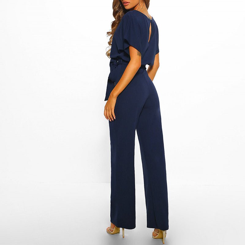 TIE-WAIST WIDE-LEG JUMPSUIT FOR WOMEN