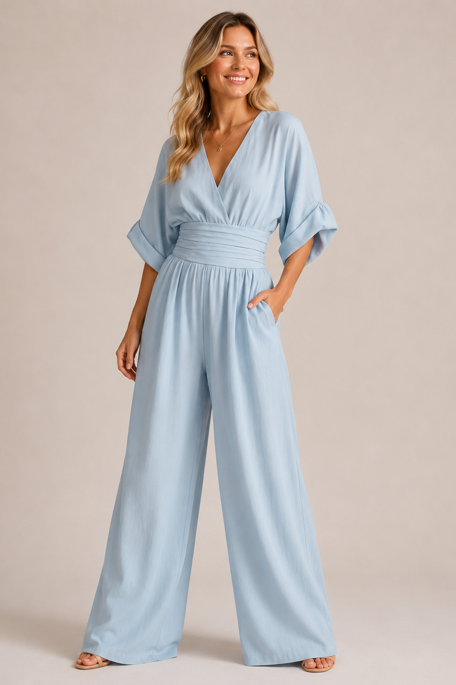 HIGH-WAIST WIDE-LEG JUMPSUIT FOR WOMEN