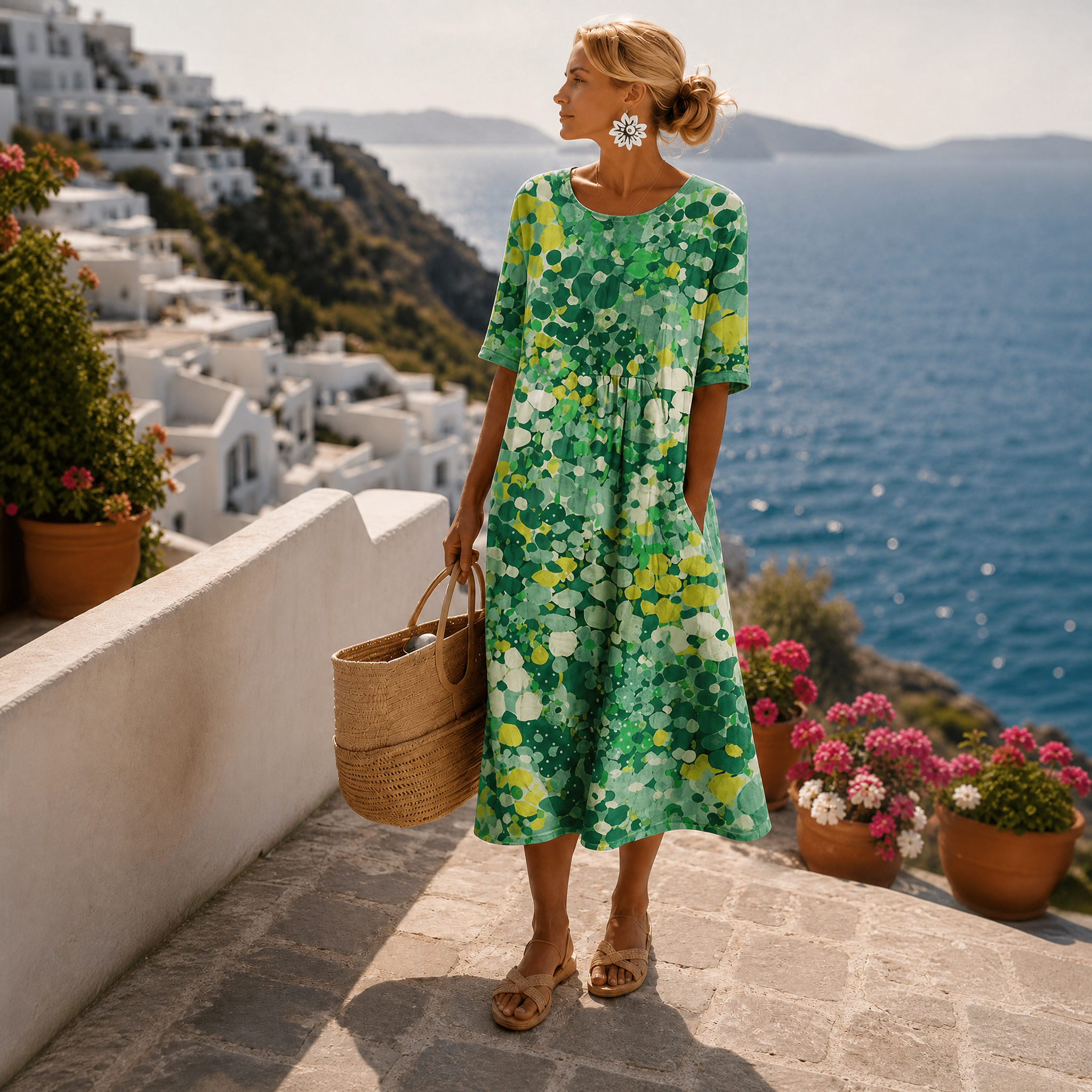 FLORAL MIDI DRESS FOR WOMEN