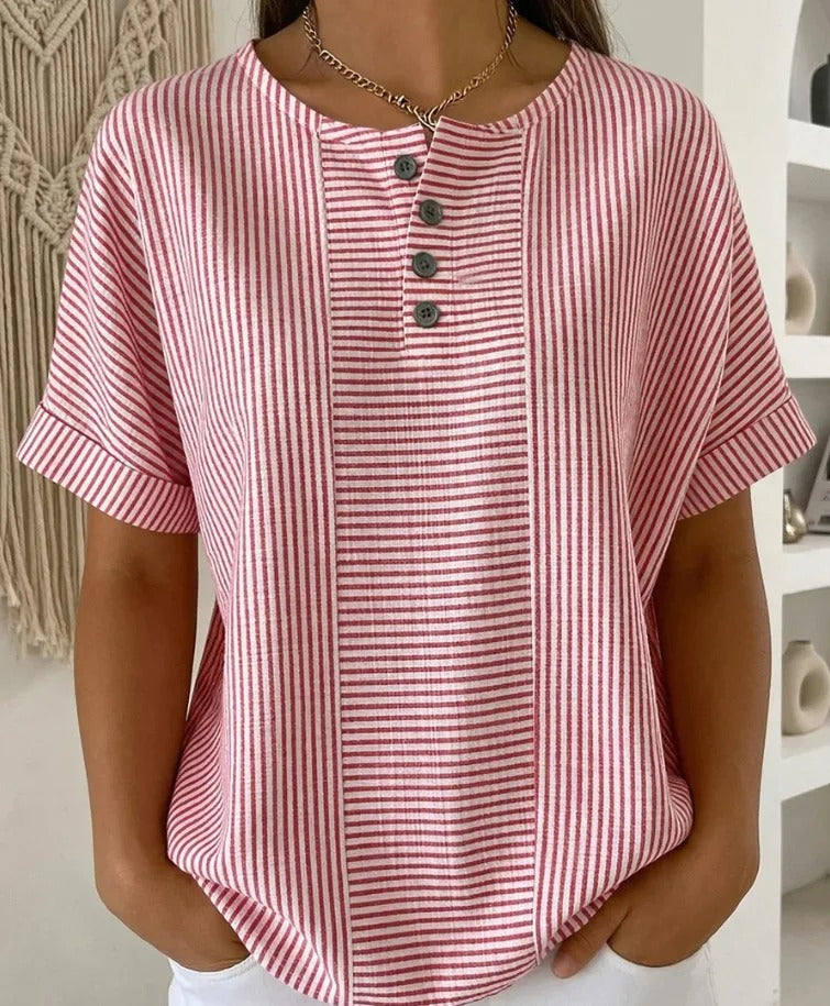 STRIPED SUMMER BLOUSE FOR WOMEN
