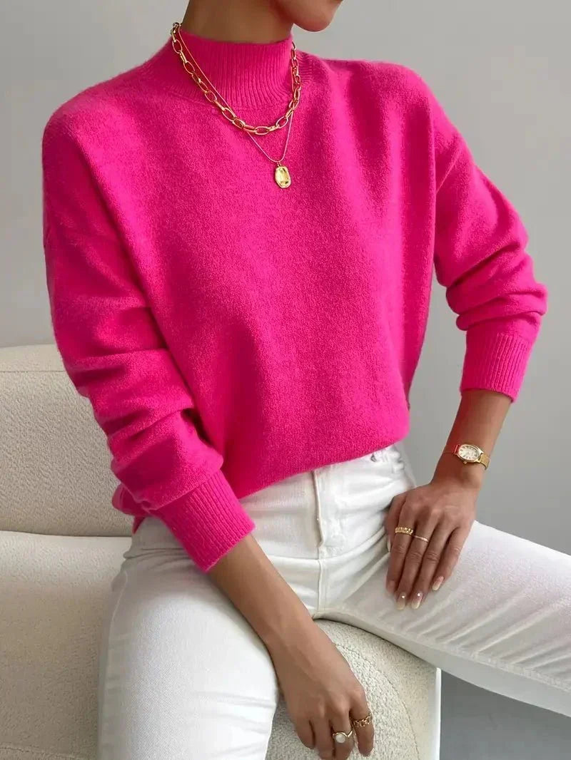 STRAIGHT HIGH-NECK SWEATER FOR WOMEN