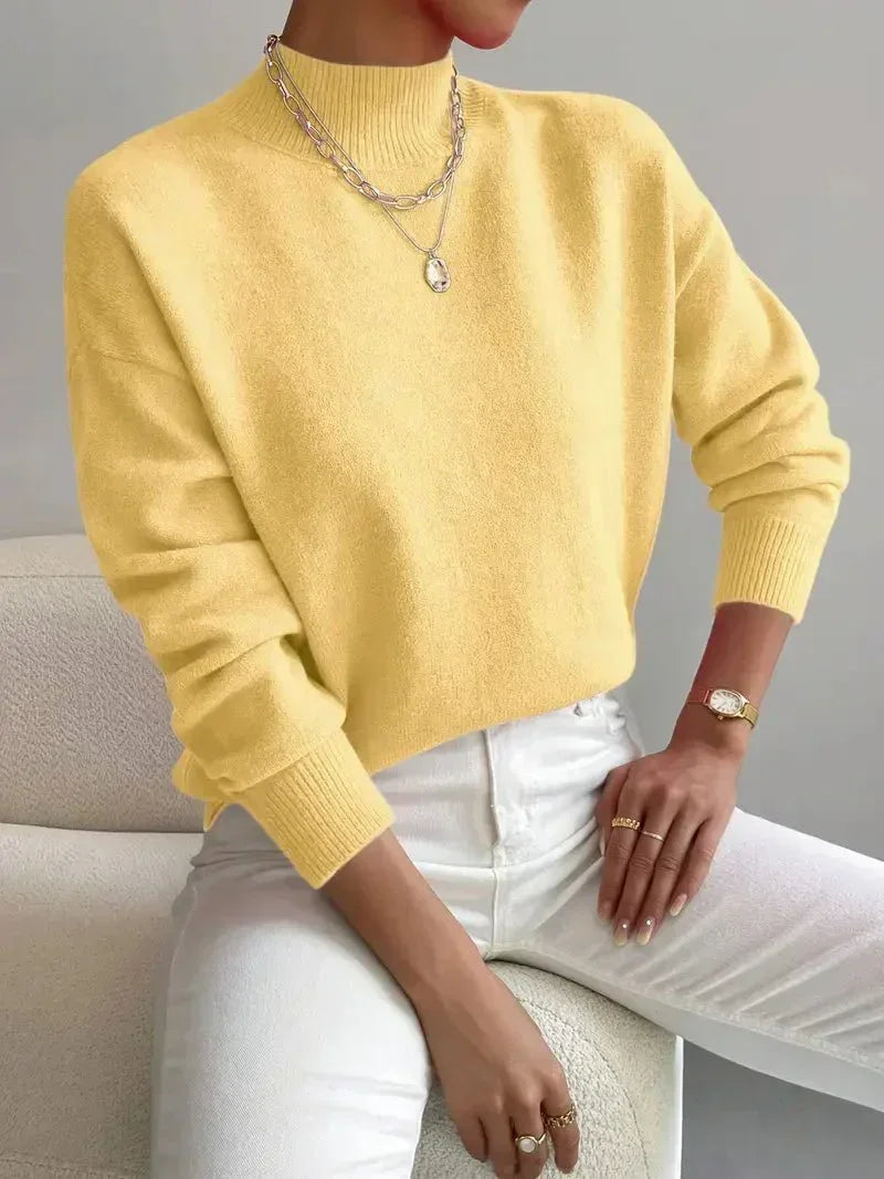 STRAIGHT HIGH-NECK SWEATER FOR WOMEN