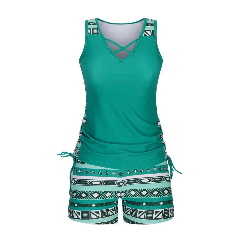 BOHO PRINT TANKINI SET FOR WOMEN
