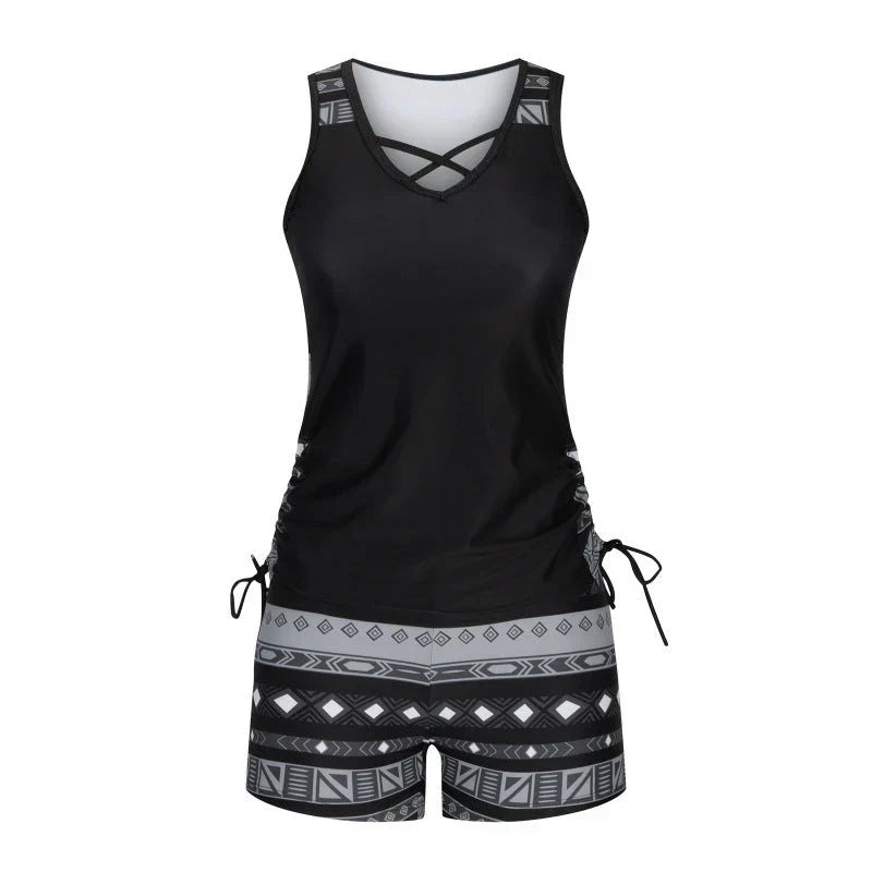 BOHO PRINT TANKINI SET FOR WOMEN