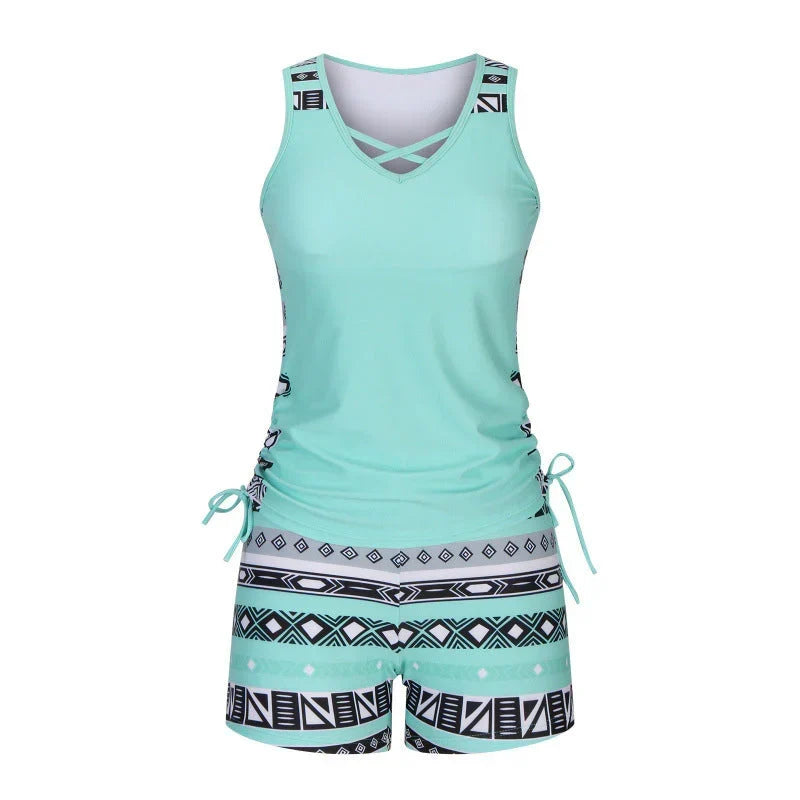 BOHO PRINT TANKINI SET FOR WOMEN