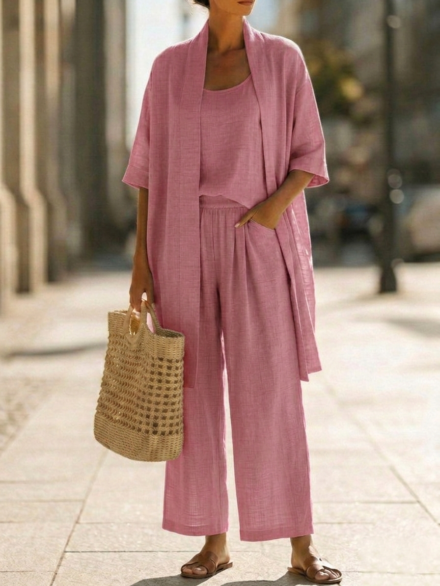 COTTON LINEN 3 PIECE SET FOR WOMEN