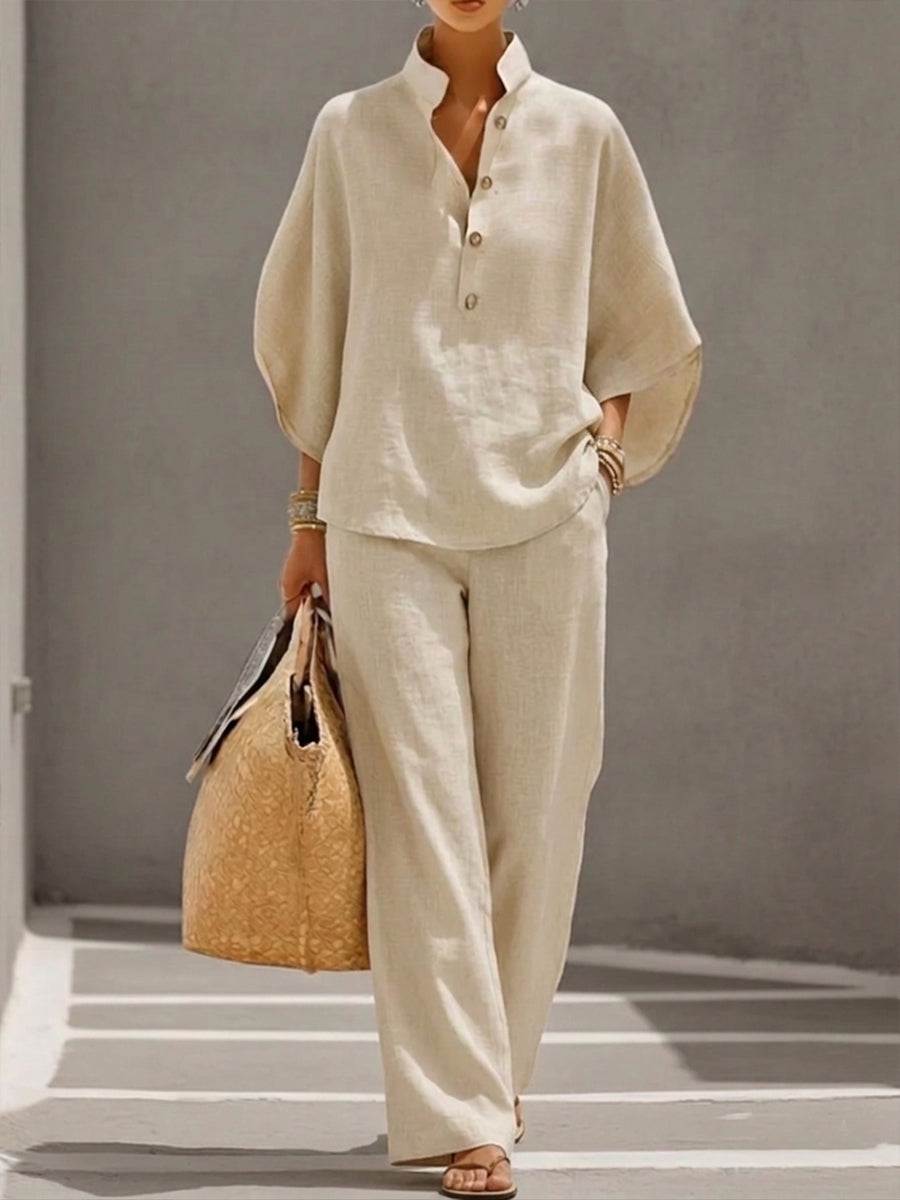 LINEN COTTON BATWING SET FOR WOMEN