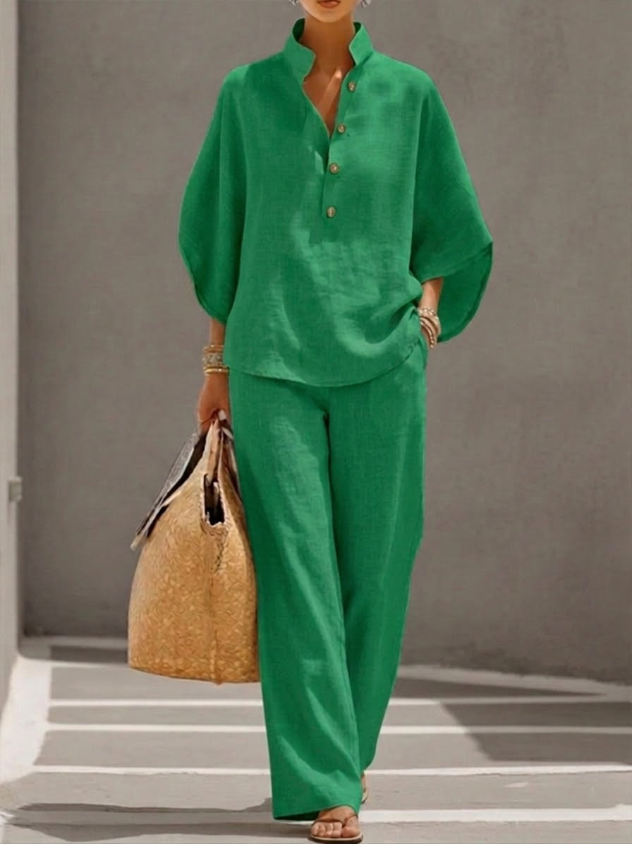 LINEN COTTON BATWING SET FOR WOMEN