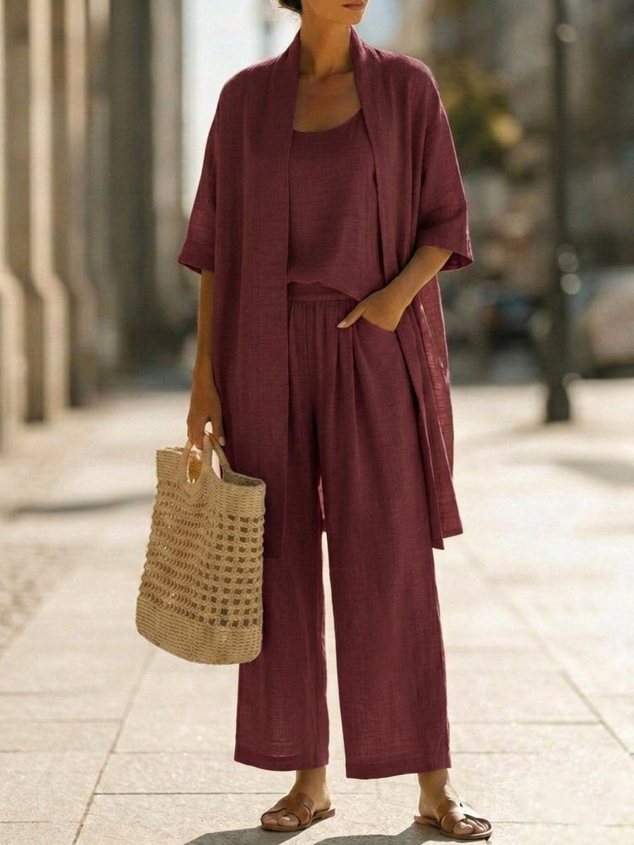 COTTON LINEN 3 PIECE SET FOR WOMEN