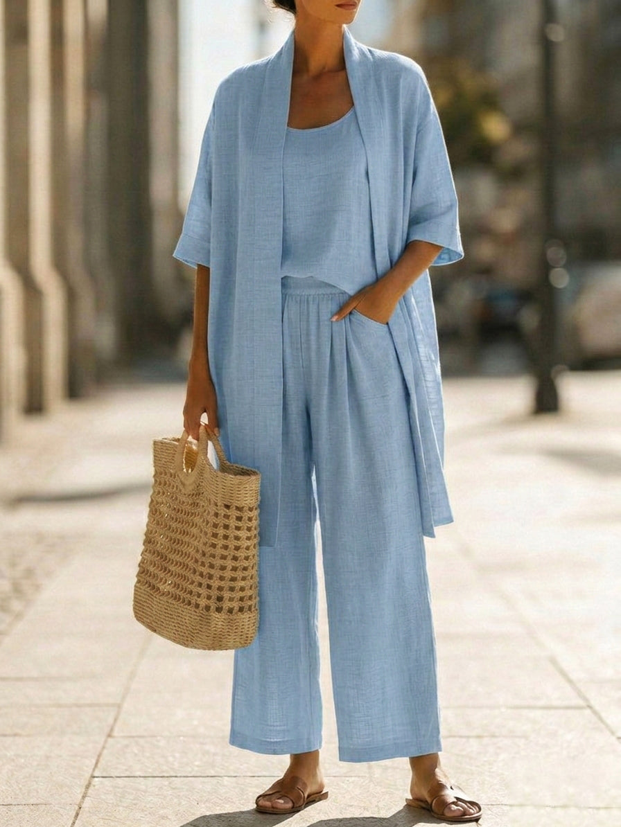 COTTON LINEN 3 PIECE SET FOR WOMEN