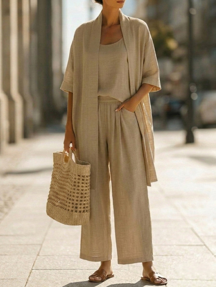 COTTON LINEN 3 PIECE SET FOR WOMEN