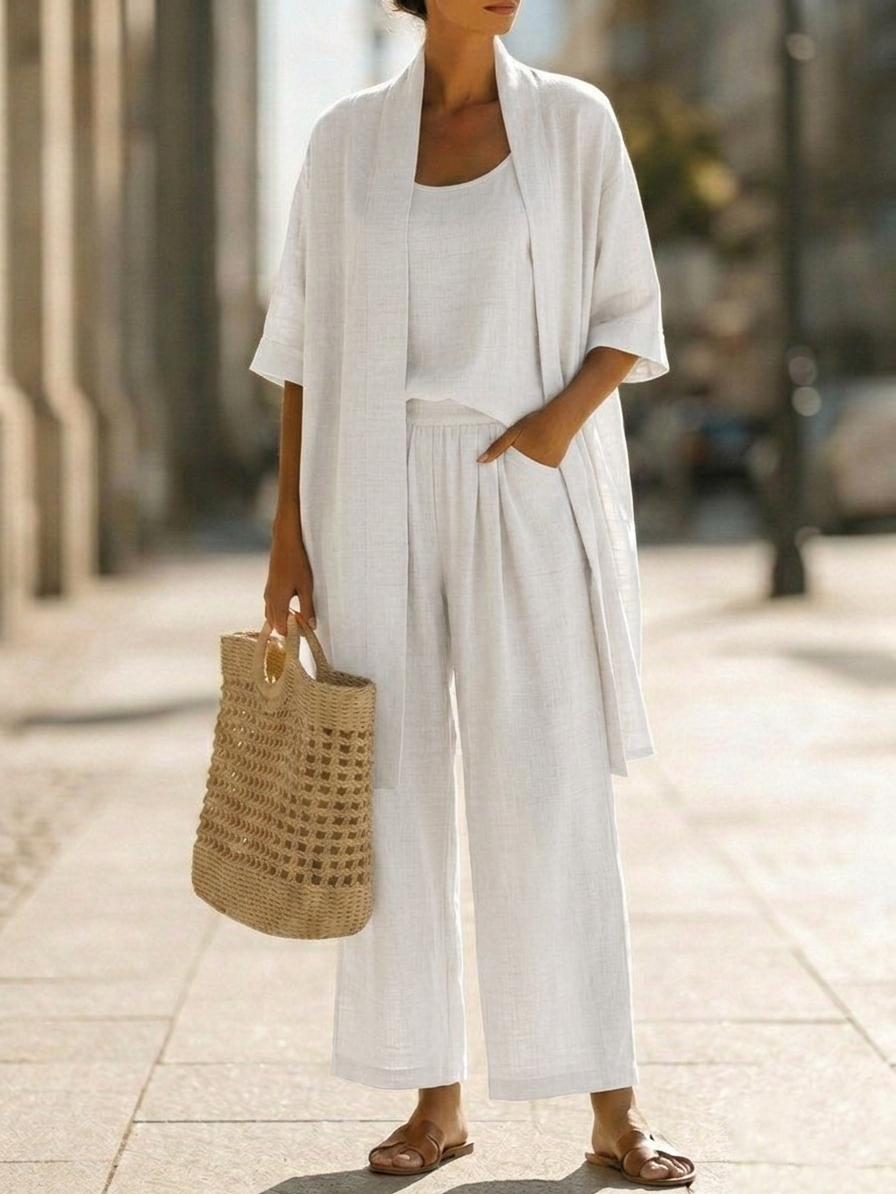 COTTON LINEN 3 PIECE SET FOR WOMEN