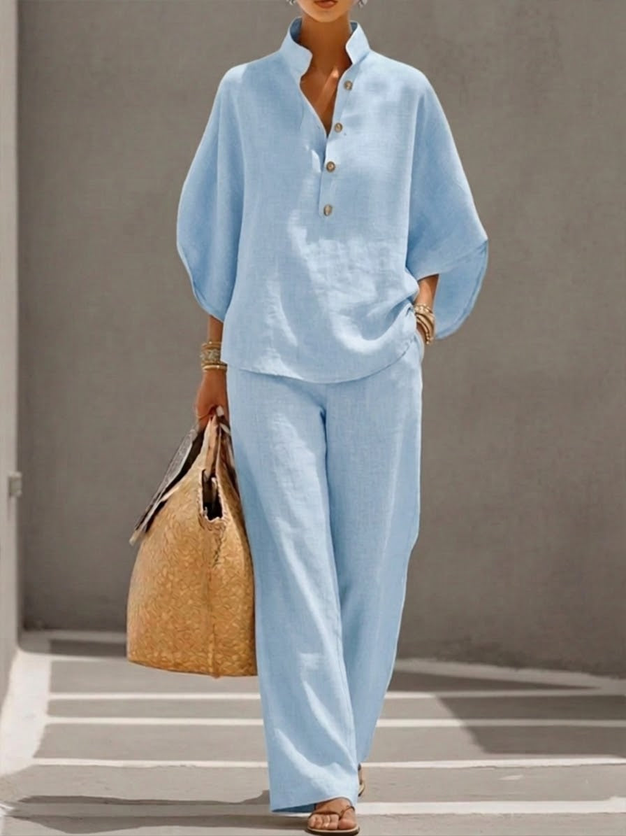 LINEN COTTON BATWING SET FOR WOMEN