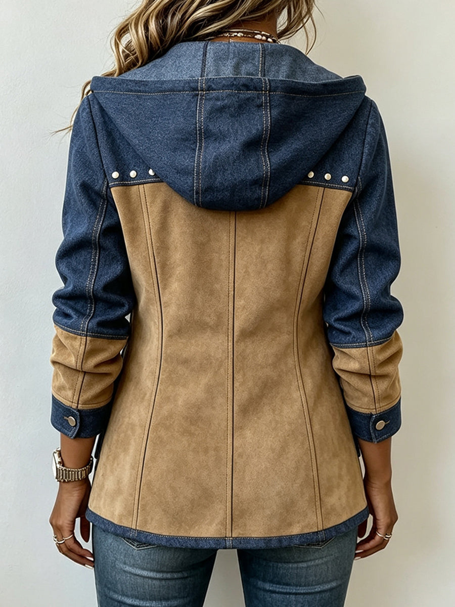 PATCHWORK HOODED JACKET FOR WOMEN