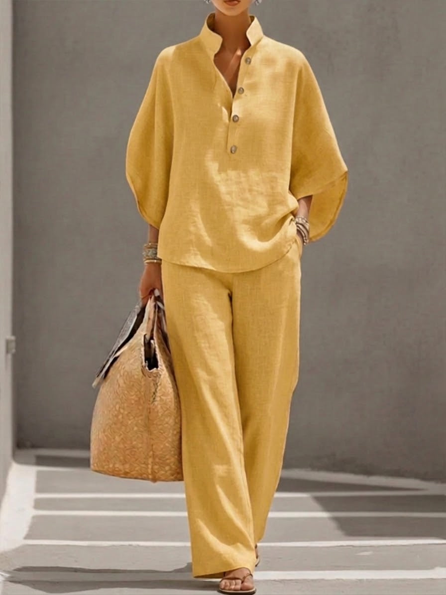 LINEN COTTON BATWING SET FOR WOMEN
