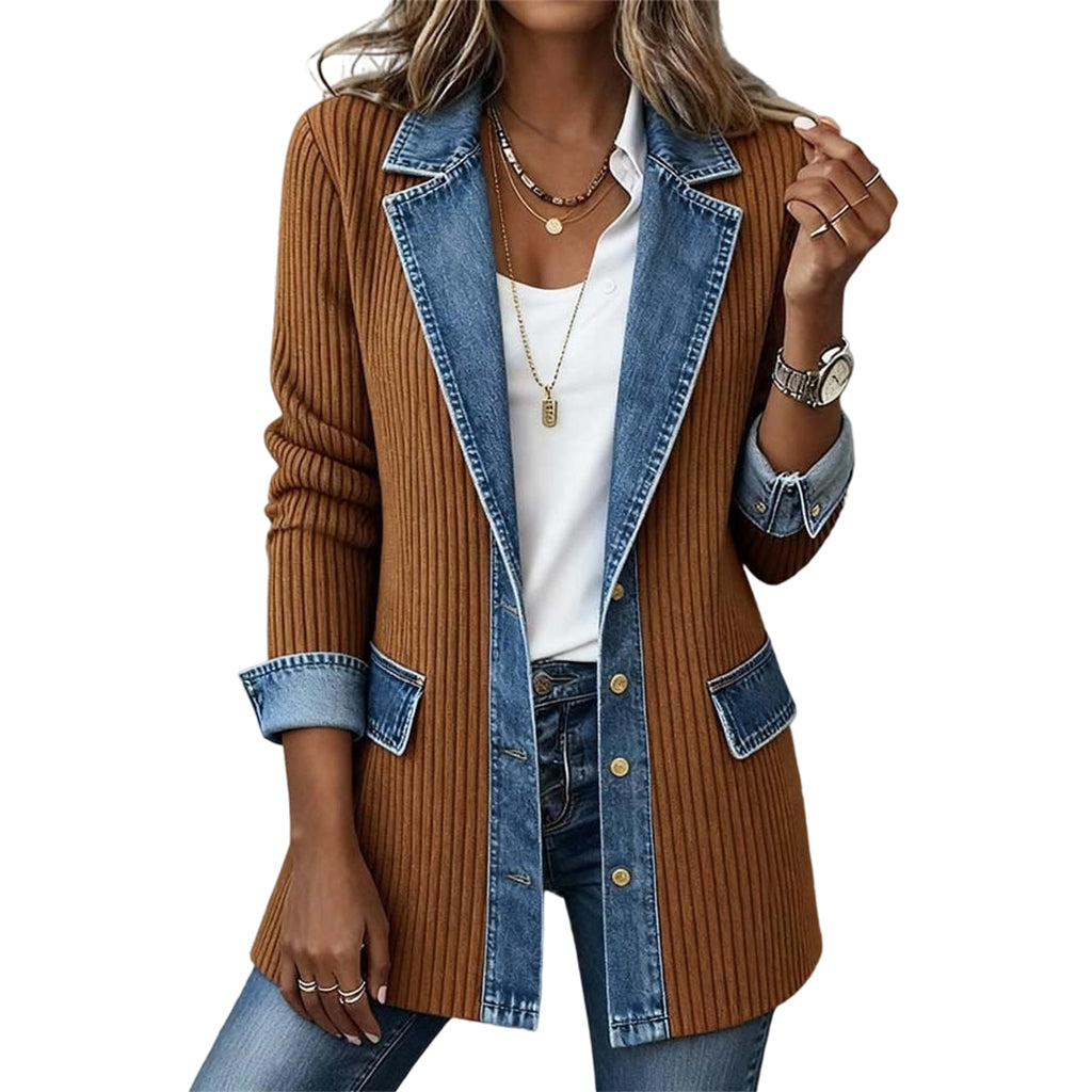 TEXTURED RIBBED COAT FOR WOMEN