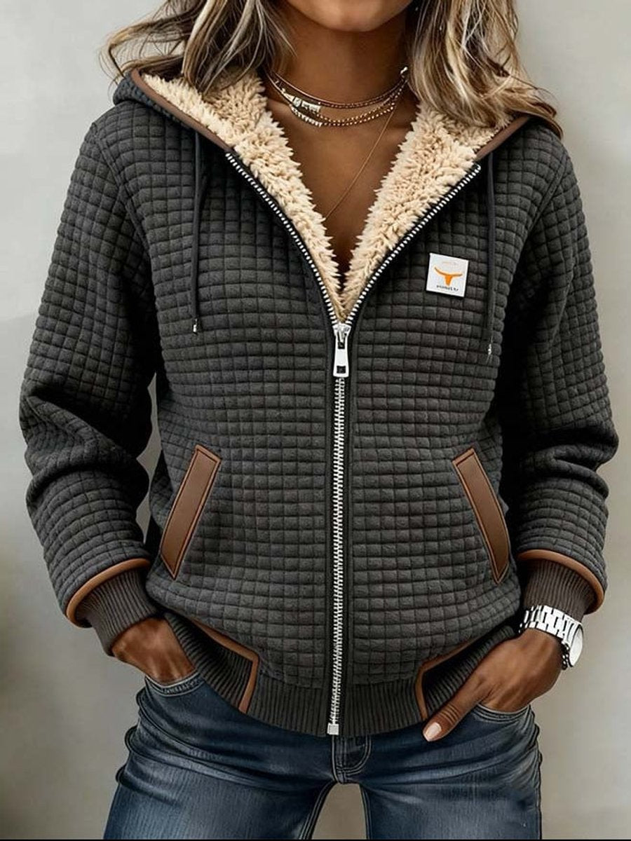 QUILTED HOODED PUFFER JACKET FOR WOMEN