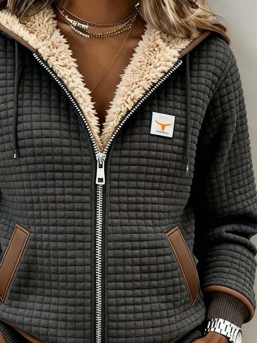 QUILTED HOODED PUFFER JACKET FOR WOMEN